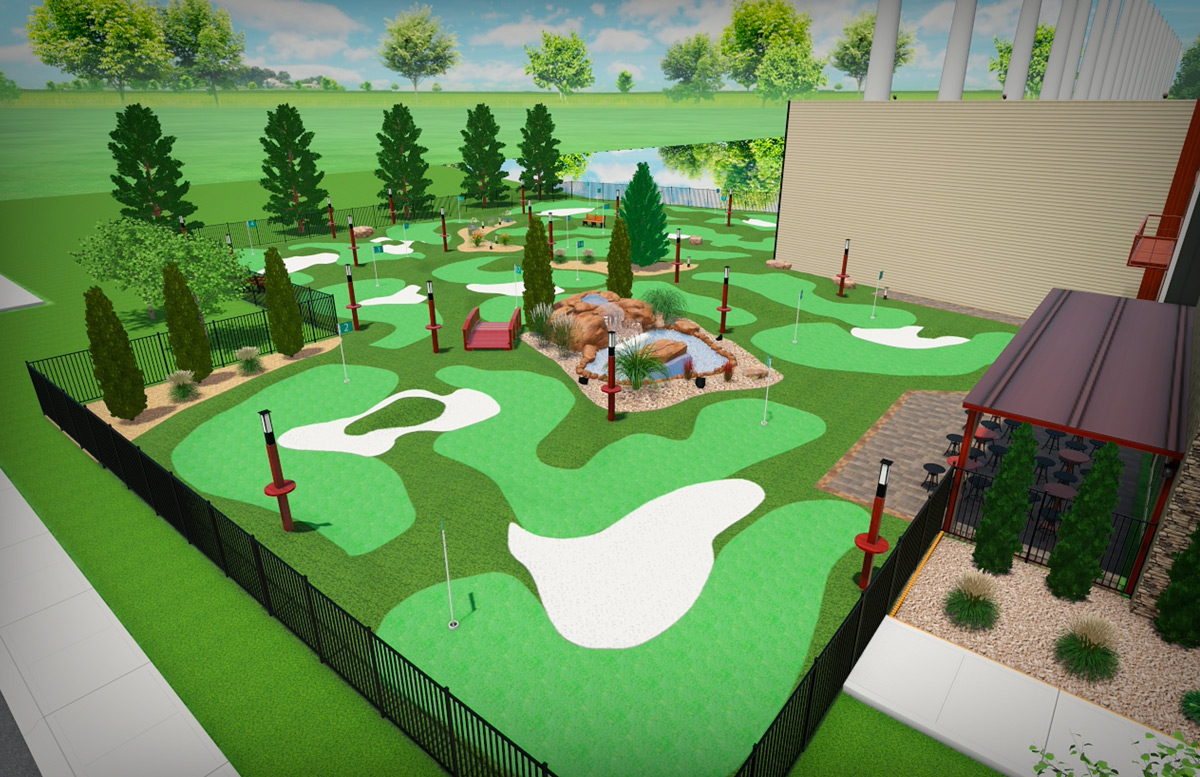 computer generated 3d image of putting area